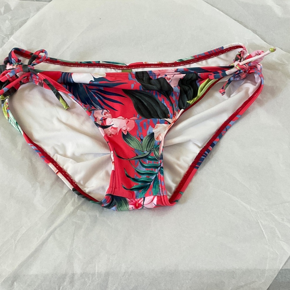 Next Vibrant Red Floral Bikini Bottom